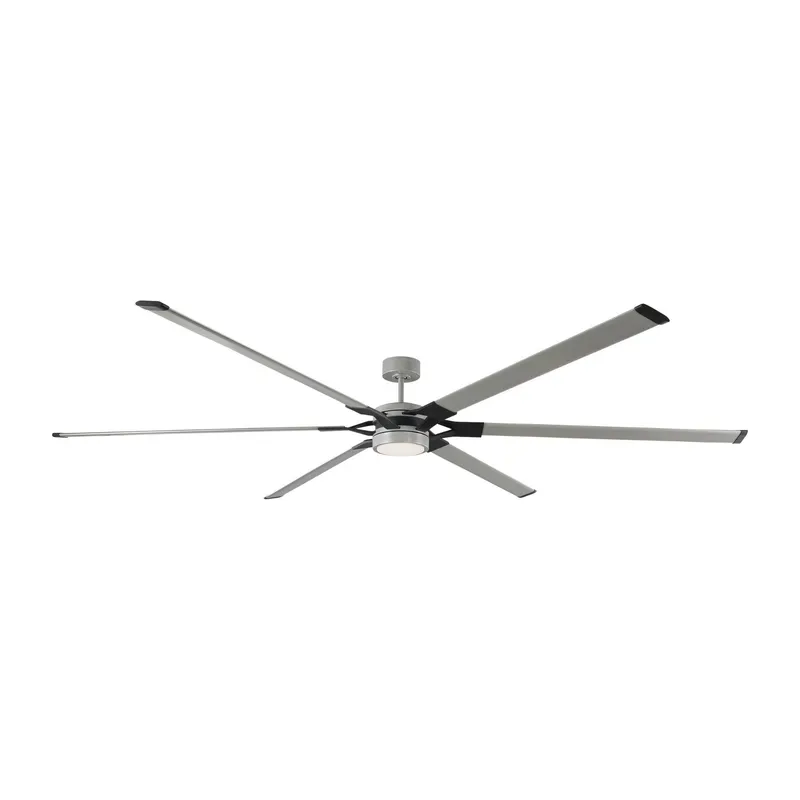 Sean Lavin Loft 96" LED Ceiling Fan  in Painted Brushed Steel  w/ Painted Brushed Steel Blade D:96'' H:13'' — Foundry Lighting LED Troffers & Panels 1910.0W 