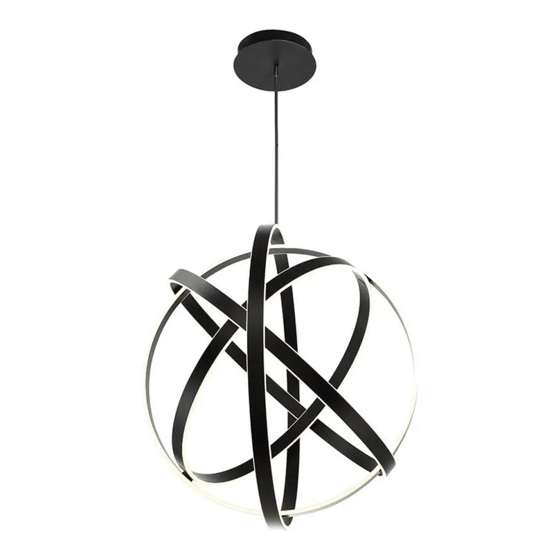 Modern Forms PD-61738-BK 3500K 202 Watt Kinetic LED Chandelier in Black — Foundry Lighting LED High Bay Lights 202.0W 3500K