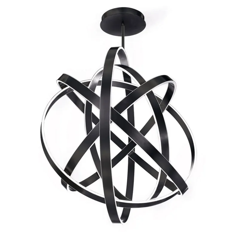 Modern Forms PD-61760-BK 3500K 300 Watt Kinetic LED Chandelier in Black — Foundry Lighting LED High Bay Lights 300.0W 3500K