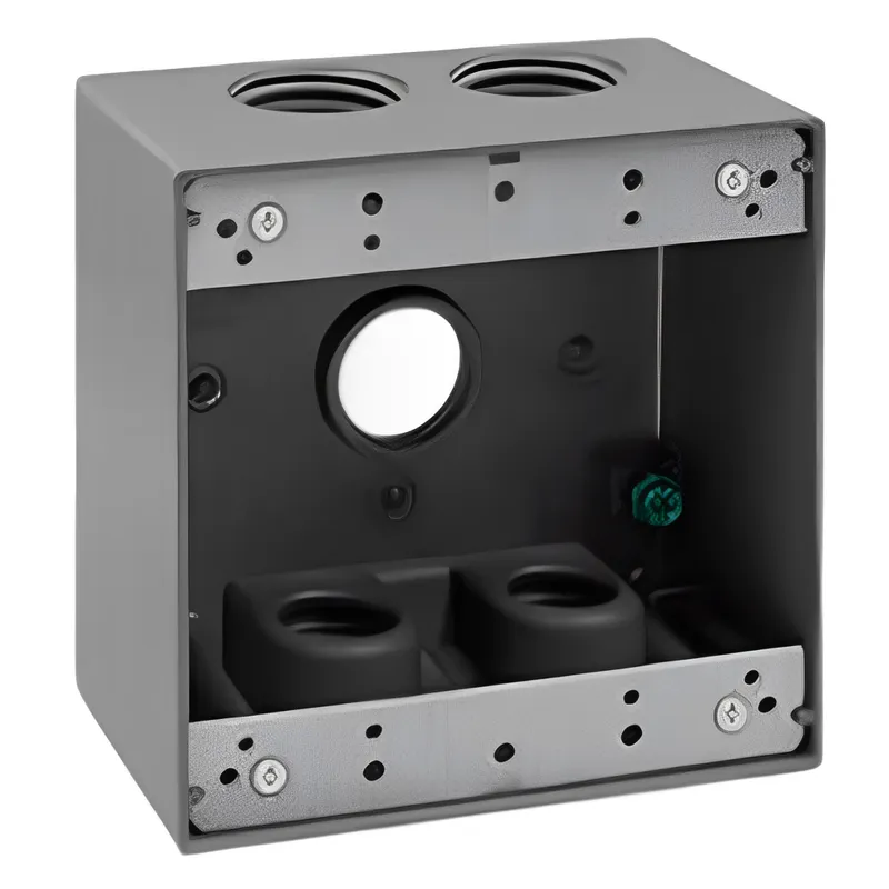 Enerlites 3/4 in. 2-Gang 5-Holes Weatherproof Box