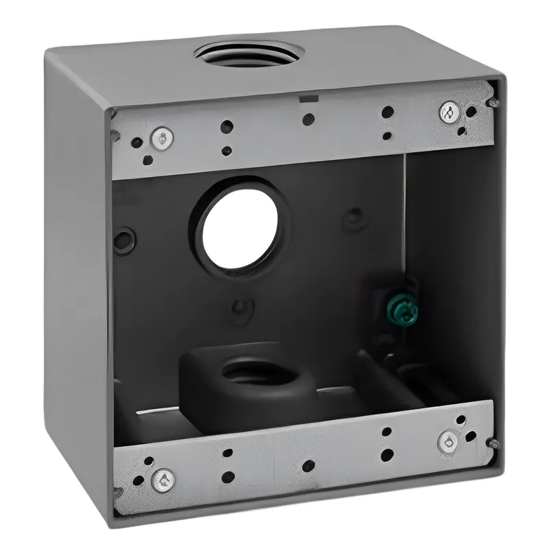 Enerlites 3/4 in. 2-Gang 3-Holes Weatherproof Box