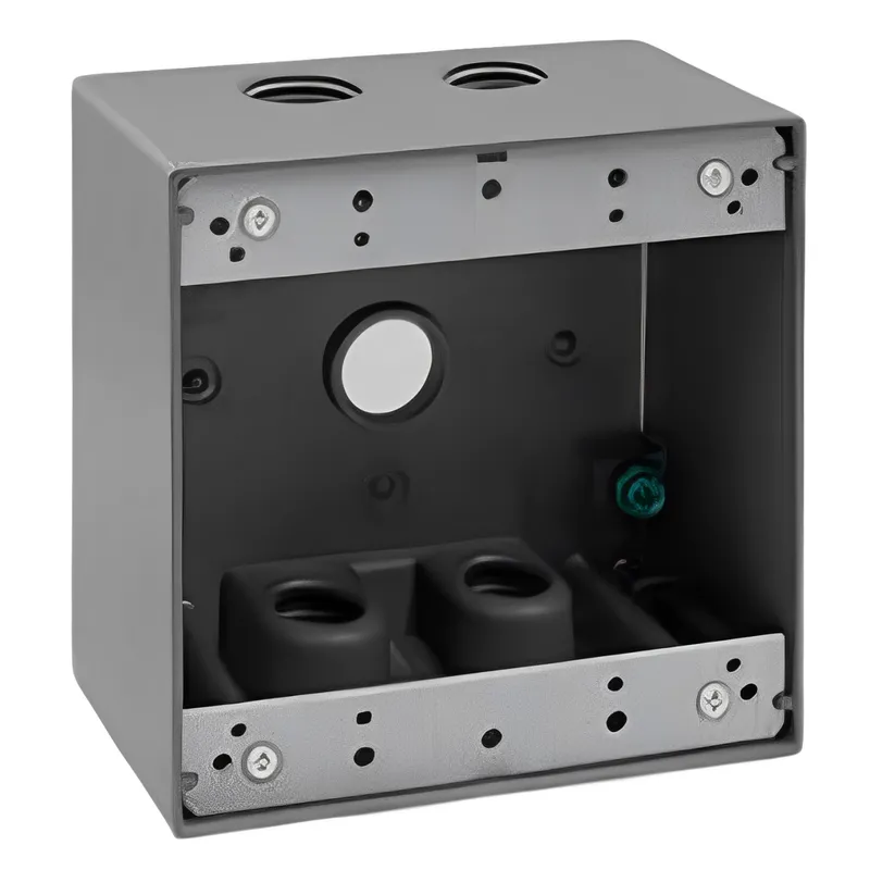 Enerlites 1/2 in. 2-Gang 5-Holes Weatherproof Box