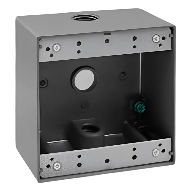 Enerlites 1/2 in. 2-Gang 3-Holes Weatherproof Box