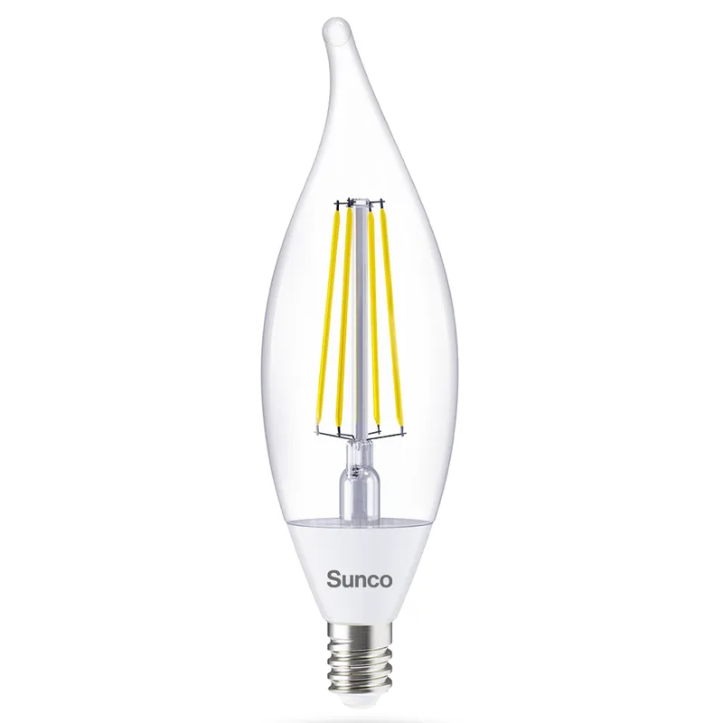 CA11 LED Candelabra Bulb, Dusk to Dawn Photocell, Filament, 500 Lumens
