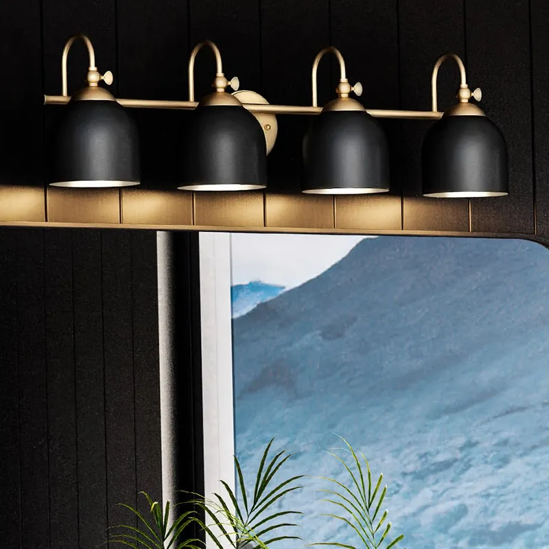 UHP4317 Vintage Bath Light 9''H x 33''W, Olde Brass Finish, Jacksonville Collection
